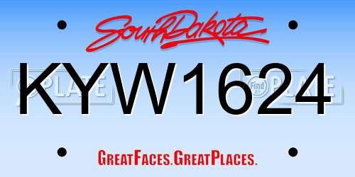 KYW1624 South Dakota License Plate
