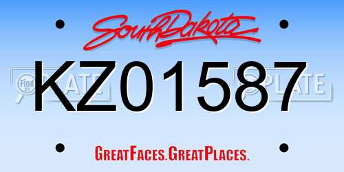 KZ01587 South Dakota License Plate