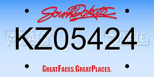 KZ05424 South Dakota License Plate