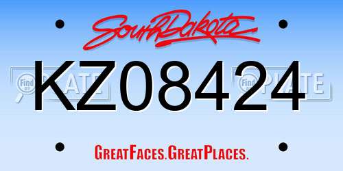KZ08424 South Dakota License Plate