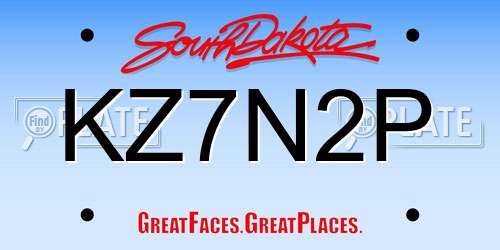 KZ7N2P South Dakota License Plate