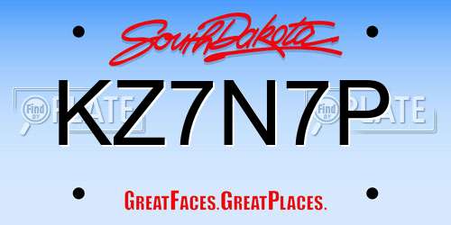 KZ7N7P South Dakota License Plate