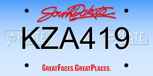 KZA419 South Dakota License Plate