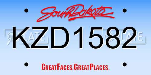 KZD1582 South Dakota License Plate