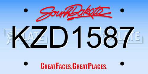 KZD1587 South Dakota License Plate