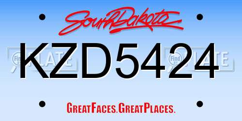 KZD5424 South Dakota License Plate