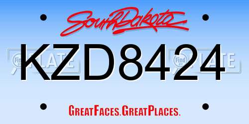KZD8424 South Dakota License Plate