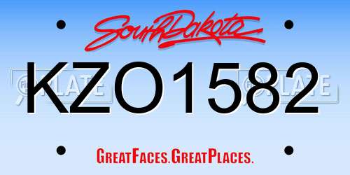 KZO1582 South Dakota License Plate