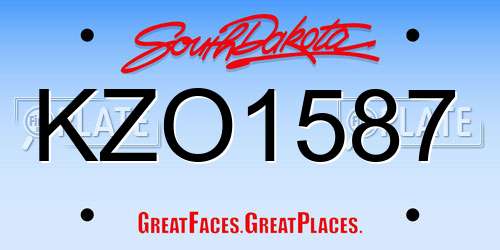 KZO1587 South Dakota License Plate