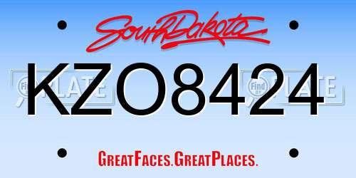 KZO8424 South Dakota License Plate