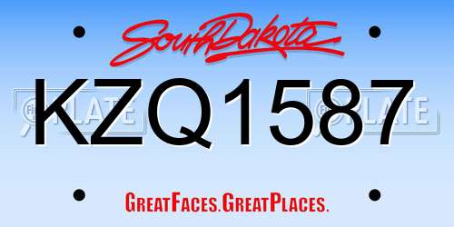 KZQ1587 South Dakota License Plate