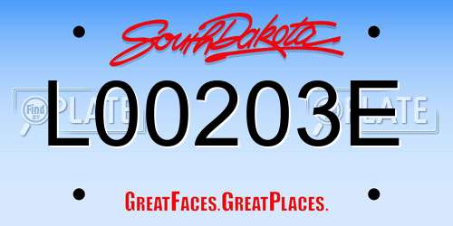 L00203E South Dakota License Plate