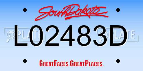 L02483D South Dakota License Plate