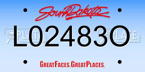 L02483O South Dakota License Plate