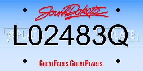 L02483Q South Dakota License Plate