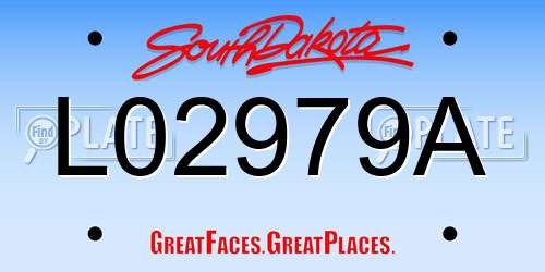 L02979A South Dakota License Plate