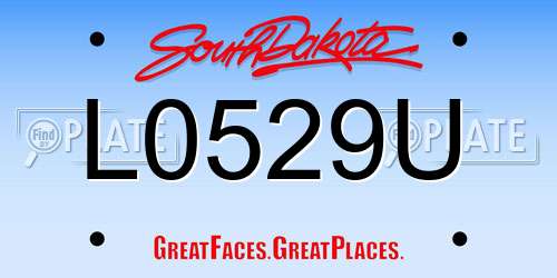 L0529U South Dakota License Plate