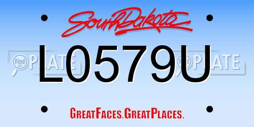 L0579U South Dakota License Plate