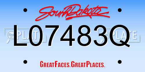 L07483Q South Dakota License Plate