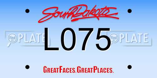 L075 South Dakota License Plate