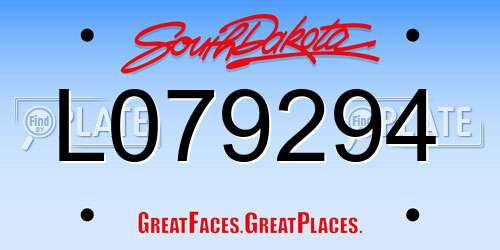 L079294 South Dakota License Plate