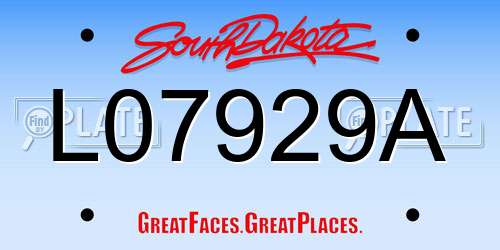 L07929A South Dakota License Plate