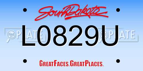 L0829U South Dakota License Plate