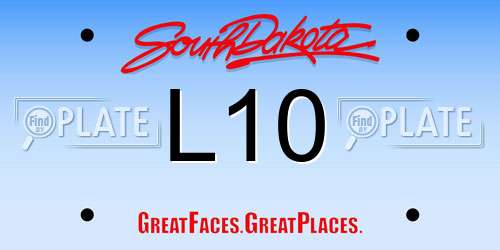 L10 South Dakota License Plate