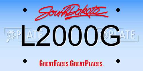 L2000G South Dakota License Plate