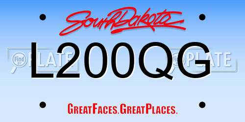 L200QG South Dakota License Plate
