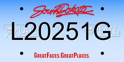 L20251G South Dakota License Plate