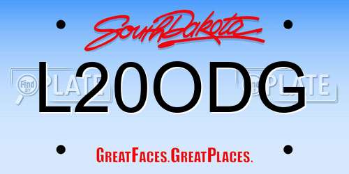 L20ODG South Dakota License Plate