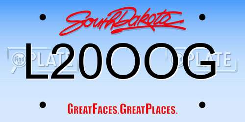 L20OOG South Dakota License Plate