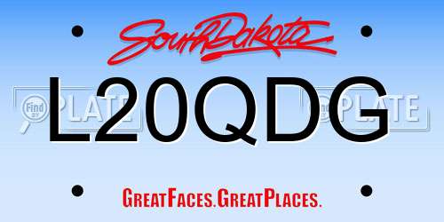 L20QDG South Dakota License Plate