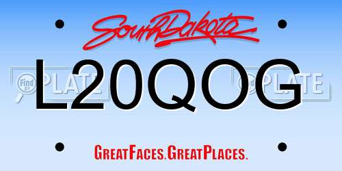L20QOG South Dakota License Plate