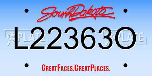 L22363O South Dakota License Plate