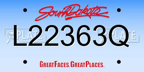 L22363Q South Dakota License Plate