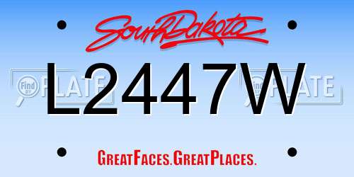 L2447W South Dakota License Plate