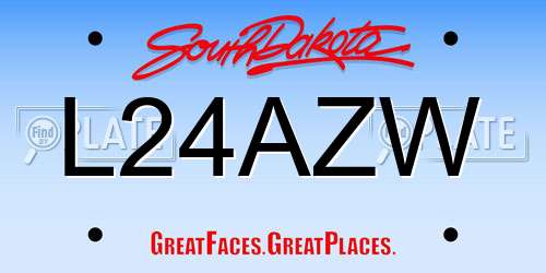 L24AZW South Dakota License Plate