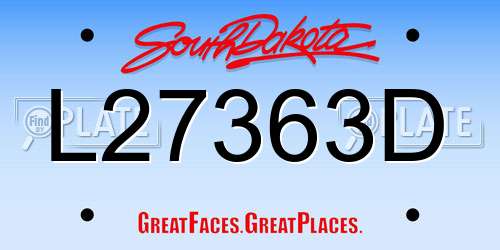 L27363D South Dakota License Plate
