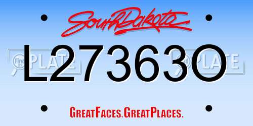 L27363O South Dakota License Plate