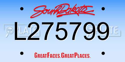 L275799 South Dakota License Plate