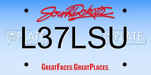 L37LSU South Dakota License Plate