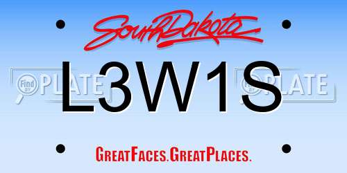 L3W1S South Dakota License Plate