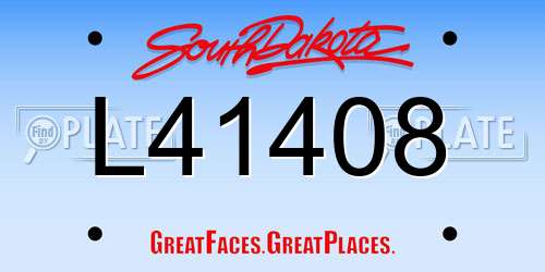 L41408 South Dakota License Plate