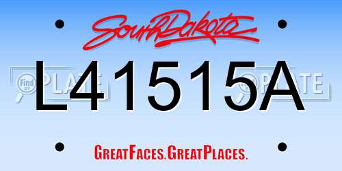 L41515A South Dakota License Plate