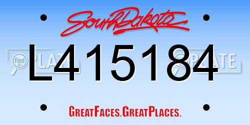 L415184 South Dakota License Plate