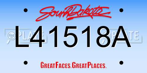 L41518A South Dakota License Plate