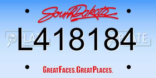 L418184 South Dakota License Plate