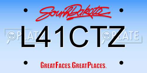 L41CTZ South Dakota License Plate